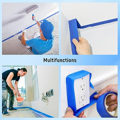 Painters Tape, 9 Rolls Masking Tape, Masking Master with Adhesive Backing, Blue Tape for Home, Office, School Stationery, DIY Art, Crafts, Labeling (0.94Inch X 180 FT), Total 1624 FT