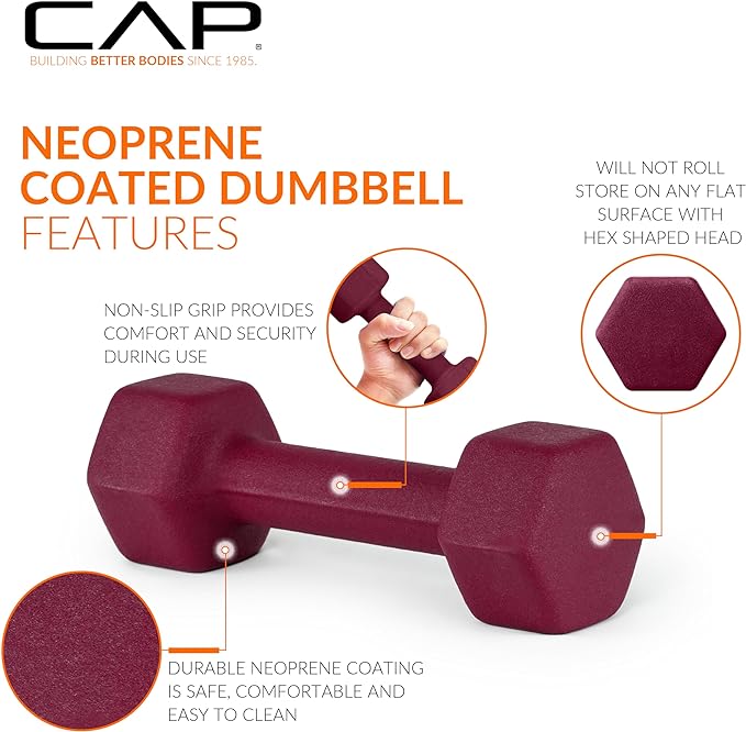 CAP Barbell Neoprene Dumbbell Weights Pairs  Sets  Multiple Colors