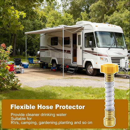RV Flexible Hose Protector, RV Water Hose Extension & Faucet Protector - Eliminates Hose Crimping and Straining at Water Connections, Flexible Hose Adapter for RV, Garden, Outdoor Essentials