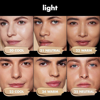 e.l.f. Soft Glam Foundation, Medium Coverage, Long-Lasting  Buildable Foundation For A Smooth, Satin Finish, Vegan  Cruelty-Free, 21 Light Neutral
