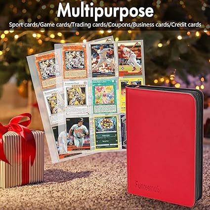 360 Pockets Trading Card Binder Album,Compatible with Card Binder Holder Sleeves,Trading Card Collector Album Fit for Football Sports Cards,Standard Size Cards Protector Pockets Folder(Red)