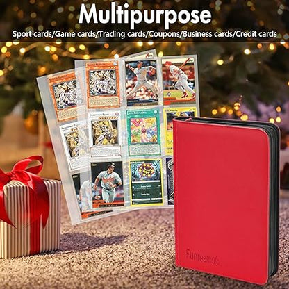 360 Pockets Trading Card Binder Album,Compatible with Card Binder Holder Sleeves,Trading Card Collector Album Fit for Football Sports Cards,Standard Size Cards Protector Pockets Folder(Red)