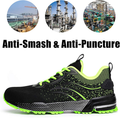 Steel Toe Shoes for Men & Women Lightweight Safety Work Shoes Comfortable Steel Toe Sneakers Warehouse Industry Work Sneakers