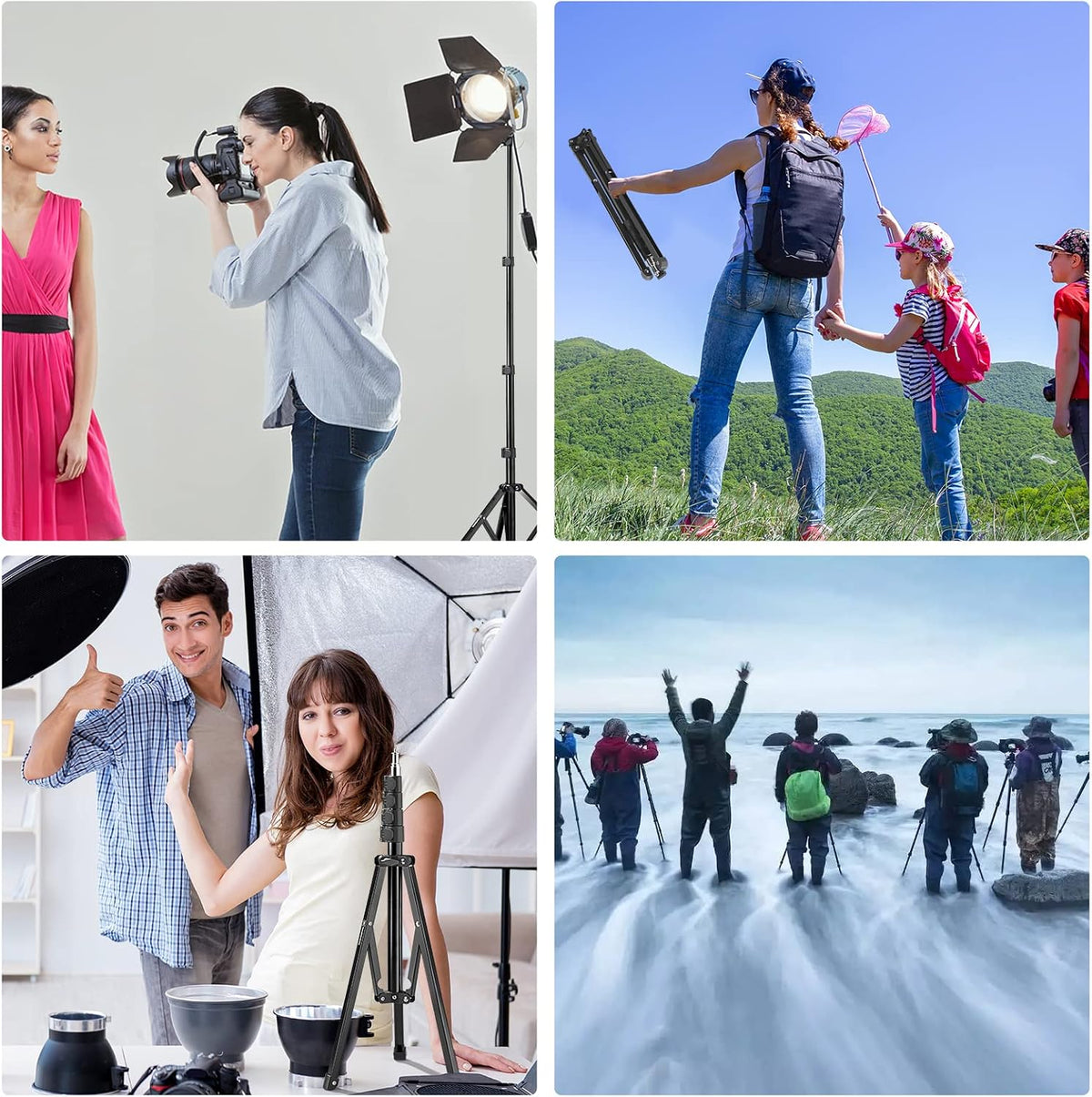 Light Stand, 72 inches led Light Stand Reverse Folding Light Tripod for Photography, Portable Light Tripod, Reflector Stand Suitable for Streaming, vlog, YouTube