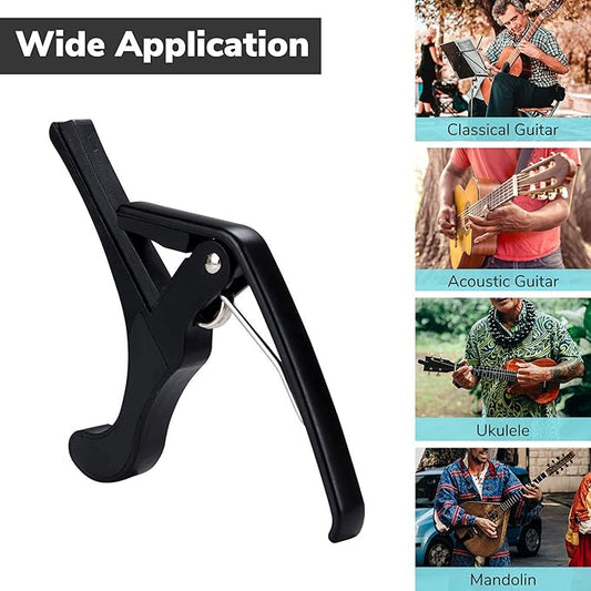 AW Guitar Capo Key for Classical Electric Acoustic Guitar Ukulele 4 to 6 Strings Guitars Aluminum New Black