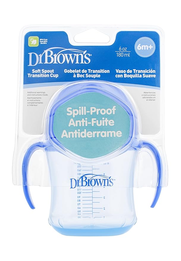 Dr. Brown's Soft-Spout Transition Cup, 6 oz (6m), Blue, Single