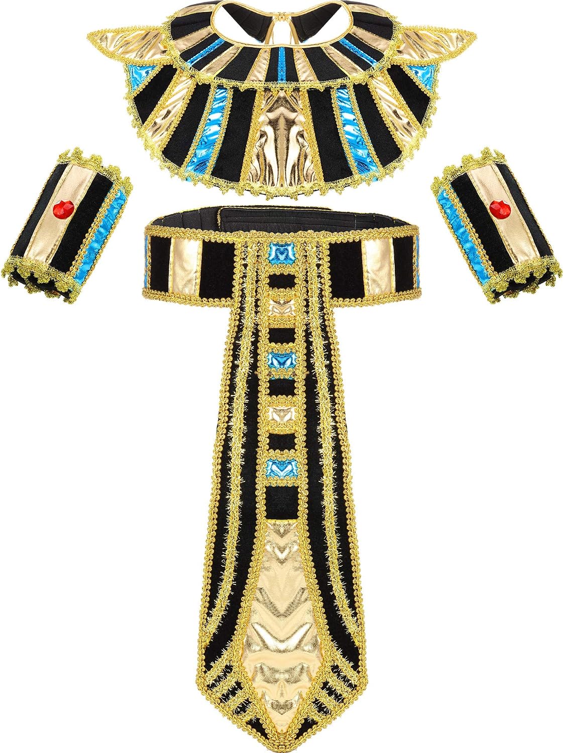 SATINIOR Egyptian Costume Accessory Set for Women Men Includes Egypt Belt Collar Wristbands Themed Cosplay Party Medium