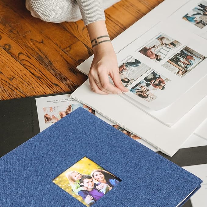 Creative Linen Photo Album DIY Photo Book for Family Travel Memories Self-Adhesive Pages for for Weddings Graduations and Special Moments