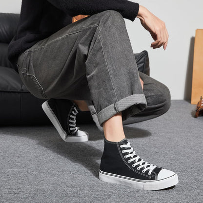 MenТs High Top Canvas Sneakers Fashion Lace up Walking Shoes Casual Classic