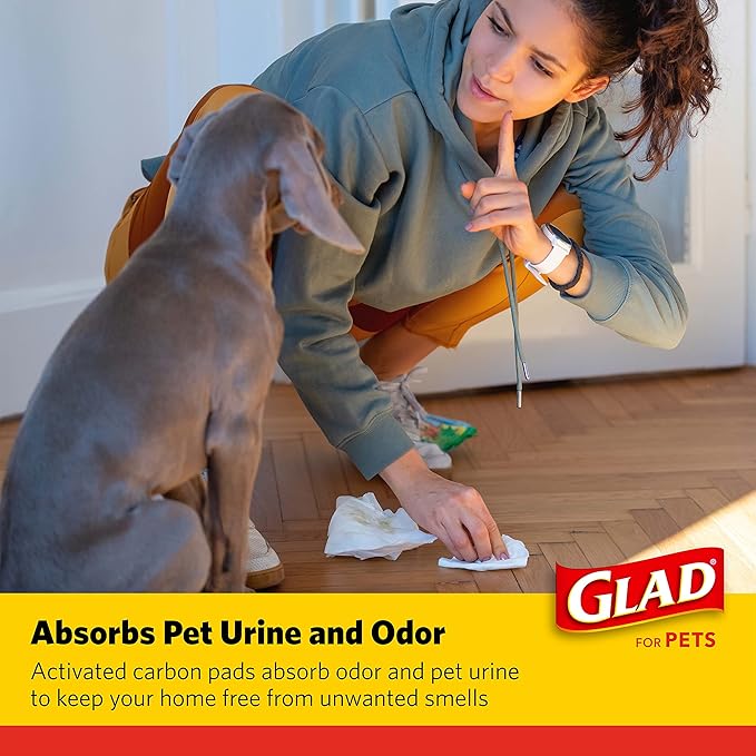 Glad for Pets Black Charcoal Puppy Pads 23" x 23" AllinOne Puppy Potty Training Pads That ABSORB  NEUTRALIZE Urine Instantly New  Improved Quality Puppy Pee Pads, (Pack of 1, 100 Count Total)