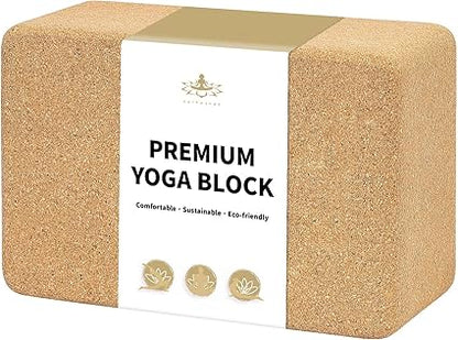 Hatha Yoga Cork Yoga Block, Natural Cork from Portuguese, Premium Brick, Eco-Friendly Yoga Accessories for Yoga, Pilates  Stretching