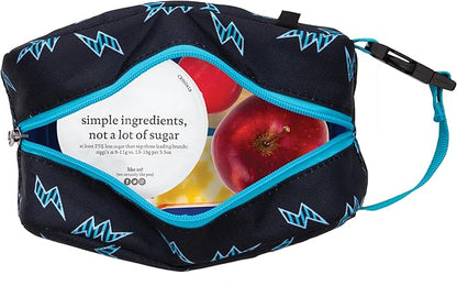 PackIt Freezable Snack Box, Striped Bolts, Built with EcoFreeze Technology, Collapsible, Reusable, Zip Closure with Buckle Handle, Great for All Ages and Fresh Snacks on the go