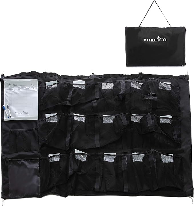 Athletico 15 Player Dugout Organizer - Hanging Baseball Helmet Bag to Organize Baseball Equipment Including Gloves, Helmets, Batting Gloves, Balls,  More