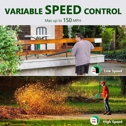 KIMO Cordless Leaf Blower & Vacuum with 2 X 2.0 Battery, 2-in-1 20V LCordless, 150CFM Lightweight (Battery Only) Not In Original Box
