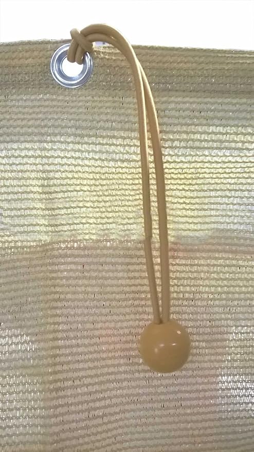 Shatex Heavy Duty Wheat Treated Stretch Tie Loops, Reusable 8-inch Ball Bungee Canopy Tarp Tie Down Cord (12pack)