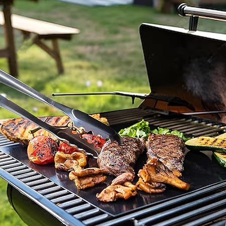 Grill Mats for Outdoor Grill - Set of 7  BBQ Grill Mat 16 X 13 Inch  Reusable, 100 Non-Stick Grilling Mats for Outdoor Grill  Grill Mats for Grilling  BBQ Mat Grilling Accessories