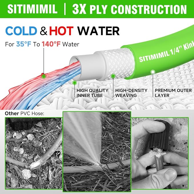 14 Pressure Washer Hose 25 FT, 3100 PSI Kink Resistant Super Flexible Power Washer Hose for Pressure Washer, Universal Extension Hoses Replacement for Gas  Electric, Compatible with M22 14mm