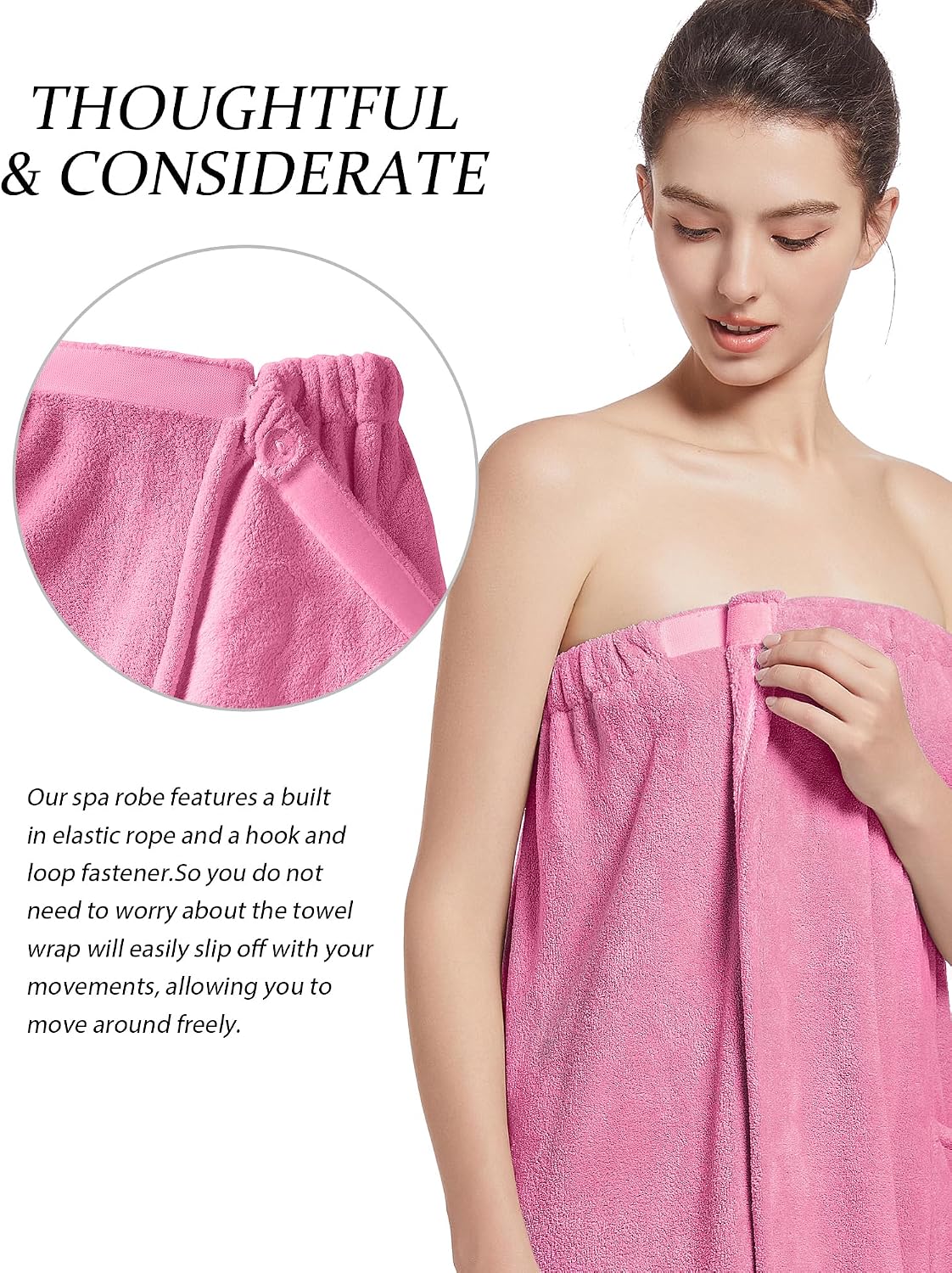 Women'S Soft Wrap Towel Full Length?Bath Robe After Shower Female Plush Long?Spa Bathrobes Lightweight With Pockets .