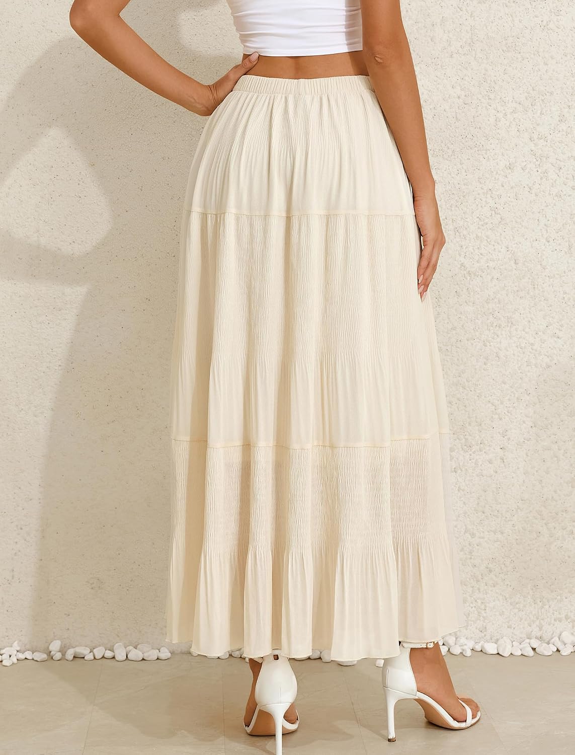 Arolina Chiffon Maxi Skirts for Women Tiered A-Line Long Skirt Flowy Casual Summer Beach Vacation Trendy 2026