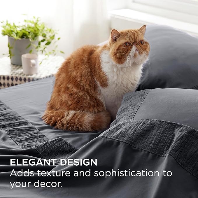 Bedsure King Size Sheets Set - 4 Pieces Soft King Sheets - Breathable  Cooling - Hotel Luxury - Easy Care Polyester Microfiber Bedding for Women, Men, Dark Grey