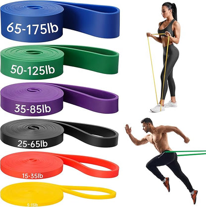 Mercure Resistance Bands for Working Out, 6 Packs Exercise Bands, Pull Up Assistance Bands for Body Stretching Training Physical Therapy Muscle Training for Men  Women