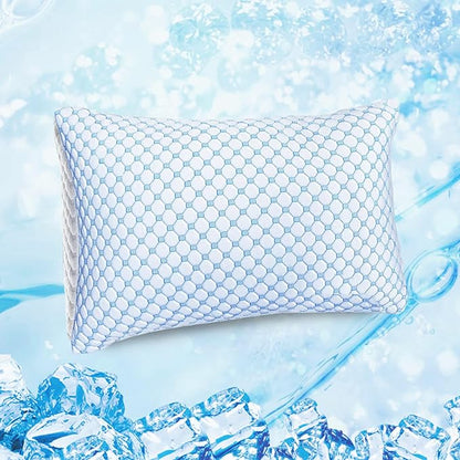 Cooling Pillow Soft Memory Foam Pillows Breathable, Adjustable Bed Pillows for Comfortable Sleeping, Queen Size Cooling Gel Pillow for Hot Sleepers (20"x 30") Supportive