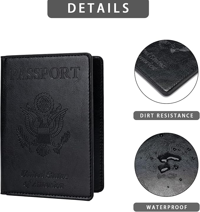 Honmein 1 Pcs Passport holders?Ultra Slim passport wallet?PU Leather Passport Cover Case for Women and Men ( blue)