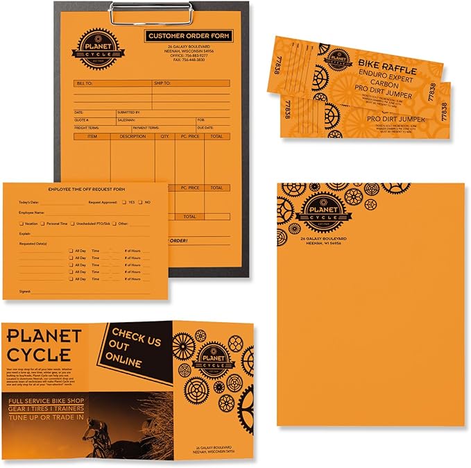 Neenah Astrobrights Color Paper, 8.5 x 11, 24 lb89 gsm, Cosmic Orange, 500 Sheets (22651)