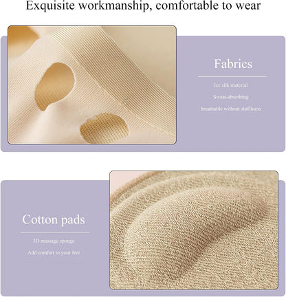 4 Pairs Ball of Foot Cushions for Women Men Shoes - Reusable Metatarsal Pads for Pain Relief - Invisible Honeycomb Fabric Forefoot Cushions - Soft Toe Pads
