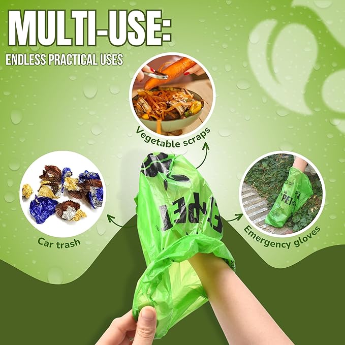 Pet N Pet 1080 Counts Green Poop Bags for Dogs, 38 Plant Based  62 PE Extra Thick Dog Poop Bags Rolls, 9" x 13", Unscented Pet Waste Bag