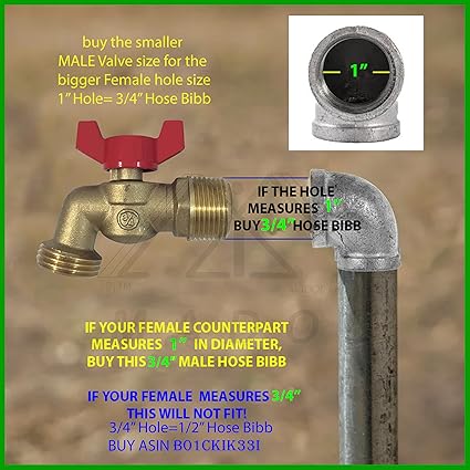 Brass Ball Similar to Arrowhead 79-212 34" Male NPT inlet with 34 water hose outlet ideal for gardens and patios Llave de Manguera o Nariz 34" Hose Bibb 34" Llave de Manguera Esfera Mariposa