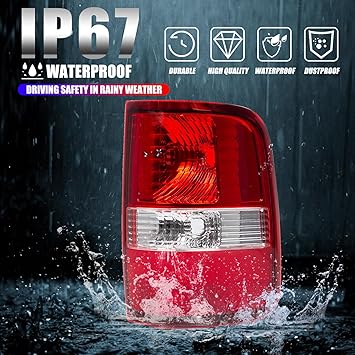 RANSOTO Right Tail Light Compatible with 2004 2005 2006 2007 2008 Ford F150 F-150 Replace FO2801182, 5L3Z-13404-CA, 6L3Z-13404-BA Rear Brake Light (Passenger Side)