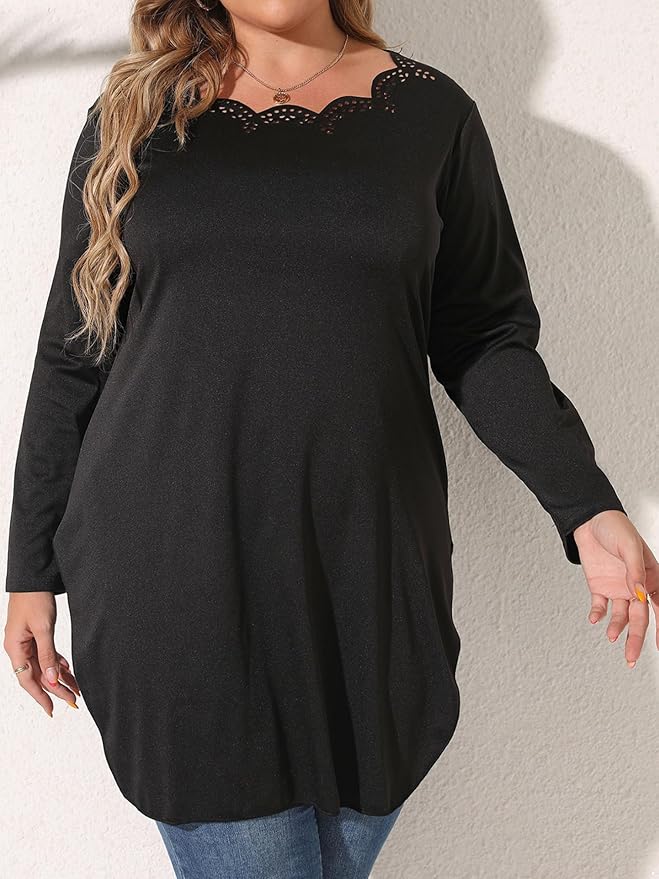 easyforever Womens Plus Size Casual Flowy Tunic Tops Loose Fit Blouses Spring Summer Outfits