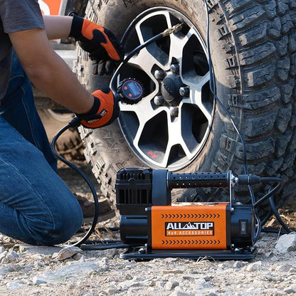 ALL-TOP Air Compressor with Digital Pressure Gauge Tire Inflator Kit, 12V Portable Inflator 7.06ft3Min, Offroad Air Pump for Truck Tires, Heavy Duty Max 150 PSI for 4x4 Vehicle  RV
