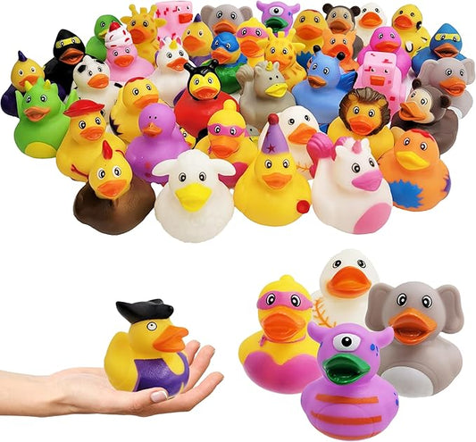 The Dreidel Company - Assortment of Rubber Ducks for Kids, Birthday Gifts, Baby Showers, Classroom Incentives, Summer Beach and Pool Activities, 2 Inch (10 Count).
