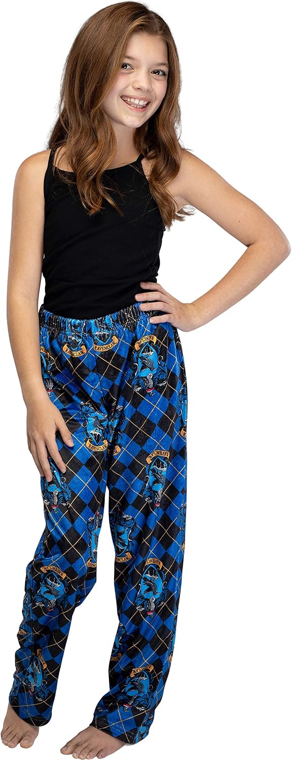 Harry Potter Big Girls Hogwarts Houses Crest Lounge Pants Pajamas.