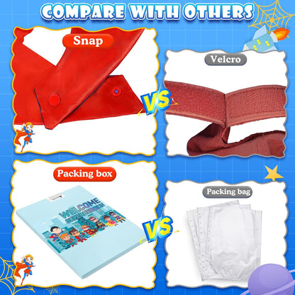 InPoTo Superhero Capes for Kids,Hero Capes and Masks Fit for 4-12years old boy and girls Dress up and Holiday Costumes.