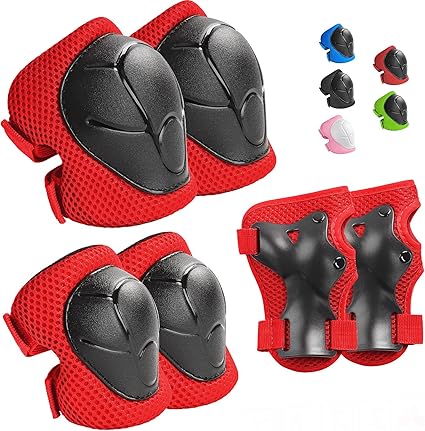 Kids Protective Gear Set Knee Pads for Kids 3-14 Years Toddler Knee and Elbow Pads with Wrist Guards 3 in 1 for Skating Cycling Bike Rollerblading Scooter