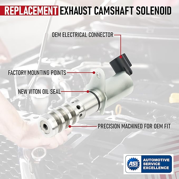 Exhaust Camshaft Position Actuator Solenoid - Variable Valve VVT - Replaces 12615873, 12602516, 917010 - Compatible with Chevy, Buick, GMC Vehicles  More Trailblazer, Envoy, Colorado, Canyon, Rainier