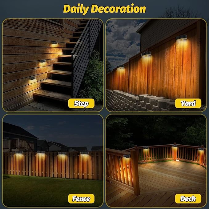 Solar Post Cap Lights Solar Fence Lights, Solar Lights Outdoor Garden Solar Lights Waterproof