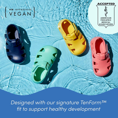 Ten Little Splash Sandals for Toddlers, Kids & Baby - APMA-Approved, Closed Toe, Adjustable Toddler Sandals for Boys & Girls - Flexible EVA, Lightweight, Quick Drying Water Shoes for Kids