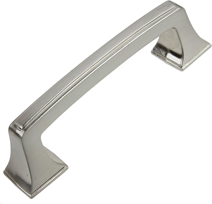 GlideRite Hardware 87380-SN-1 Type Hooks CC Deco Base Cabinet Pull, 3", Satin Nickel Finish