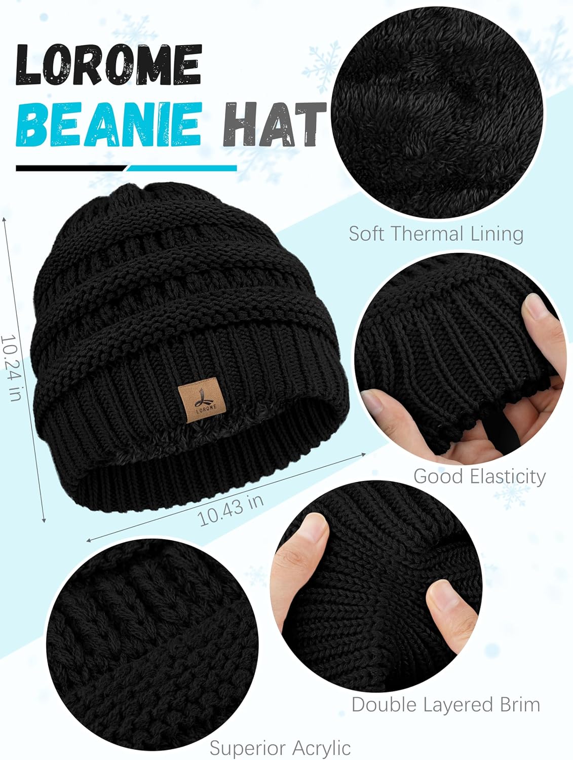 Winter Beanie Hat Scarf, Warm Fleece Knit Hats Touch Screen Gloves Neck Scarf Set Winter Gifts for Unisex Adult ( gloves not included)