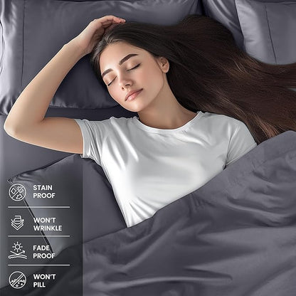 Utopia Bedding - Brushed Microfiber Sheet Set, Shrink Resistant and Fade-Resistant, Easy Care, 3 Pieces, Individual Size, Gray Color