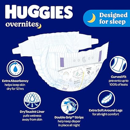 Huggies Overnites Size 3 Overnight Diapers (16-28 lbs), 66 Ct, Packaging May Vary