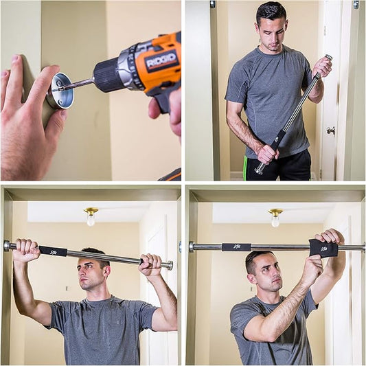 JFIT Deluxe Multi Exercise Doorway Pull-Up Bar with Comfort Grips, 40-Inch