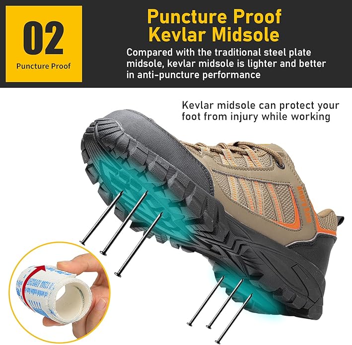 ANGRYRAM Steel Toe Shoes for Men Women Lightweight Indestructible Work Shoes Breathable Slip Resistant Safety Sneakers Comfortable Puncture Proof Shoes for Working Construction Industry