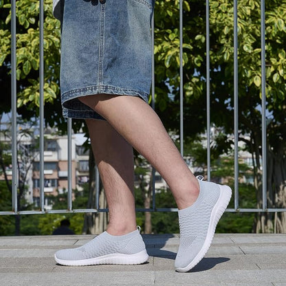 Size 5.5 Women's TIOSEBON Men's Slip On Walking Shoes Arch Support Knit Mesh Lightweight Casual Comfortable Gym Workout Running Tennis Travel Standing Sneakers