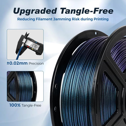Rapid PLA Filament 1.75mm +/- 0.02mm Burnt Titanium, Max 500mm/s High Speed Printing, 3D Printer Filament 1kg(2.2lbs), Changing Colors with Light, Perfectly Hide The Layer Line