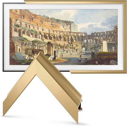 Frame My TV Deco TV Frames Alloy Scoop - Pale Gold Bezel Compatible ONLY with Samsung The Frame TV and Pro (32", Fits 2021-2025)